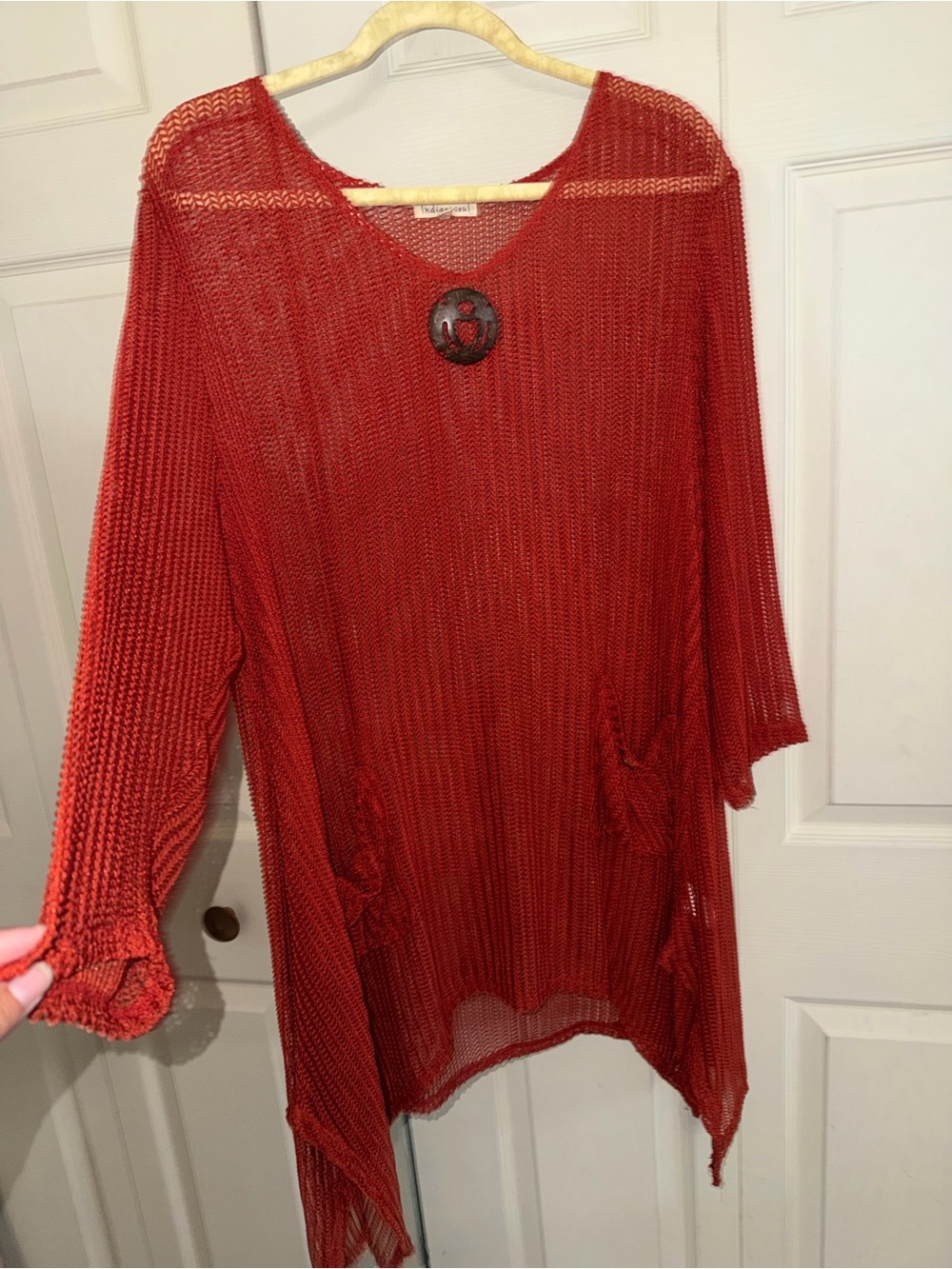 Women’s Lightweight rustic orange Knit Tunic Top